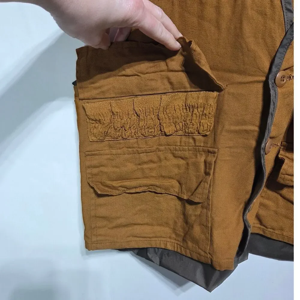 Duck Bay Vintage Men's Tan Hunting Vest Size Large Cabin Core